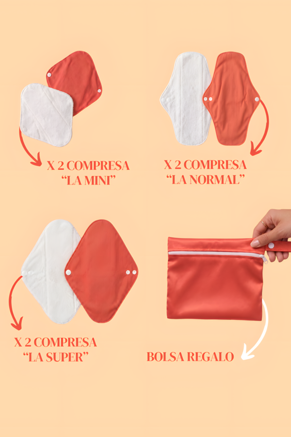 Pack Ciclo Completo · Compresas reutilizables